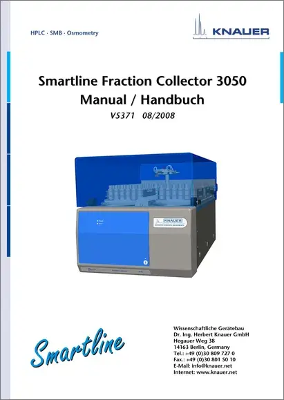 Smartline Fraction Collector 3050 Benutzerhandbuch EN/DE (V5371)