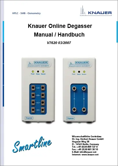 Smartline Online Degasser User Manual EN/DE (V7620)