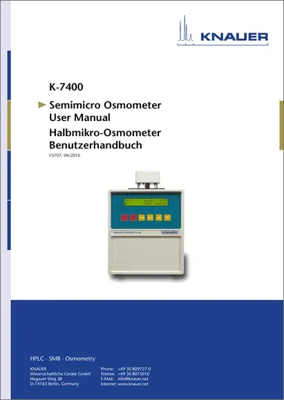 Semi-micro Osmometer K-7400 User Manual EN/DE (V3707)
