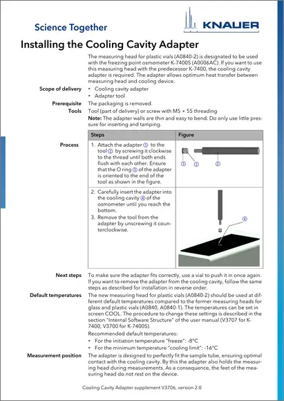 Cooling Cavity Adapter Supplement EN (V3706)