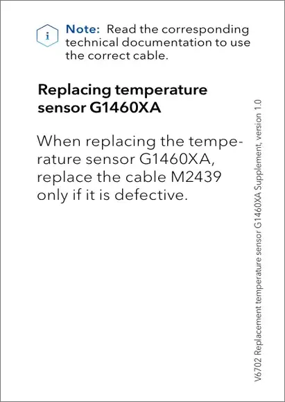 Replacement Temperature Sensor G1460XA Supplement EN (V6702)