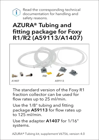 AZURA® Tubing and Fitting Package for Foxy R1/R2 Supplement EN (V6756)