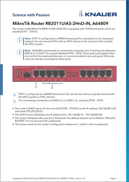 MikroTik Router RB2011UiAS-2HnD-IN Supplement EN (V7036)