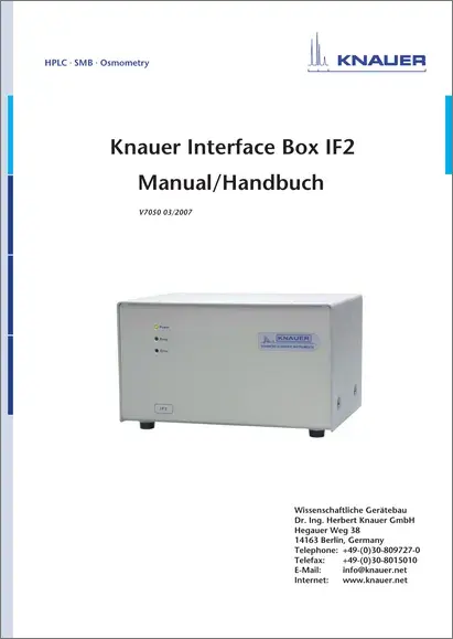 KNAUER Interface Box IF2 User Manual EN/DE (V7050)