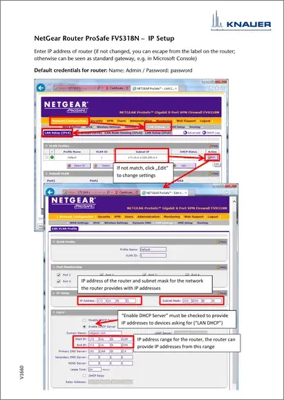 NetGear Router ProSafe FVS318N - IP Setup Supplement EN (V1660)
