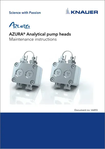 Maintenance Instructions AZURA Analytical Pump Heads (V6893)