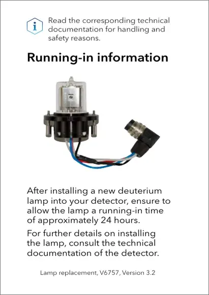 Replacement Deuterium Lamp Supplement EN (V6757)
