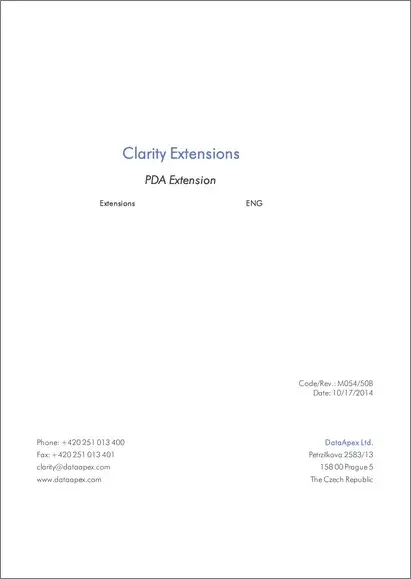 ClarityChrom® Extensions PDA User Manual EN