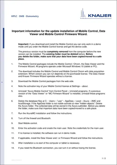 Mobile Control Update Installation Guide EN (V6853)