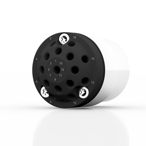 [AVS62CE] AZURA® V 4.1 Valve, 16Port MultiPos w/o drive, 50 bar, 1/16" 10-32 UNF, 0.75 mm bore, PEEK/PEEK